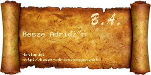 Besze Adrián névjegykártya